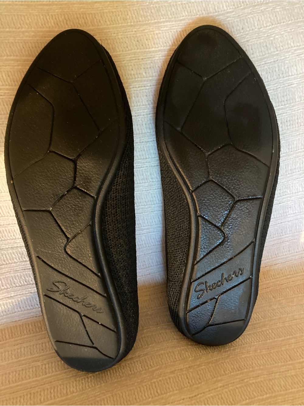 Skechers Black Slip-On Knit Cleo Ballet Flats - Picture 3 of 4